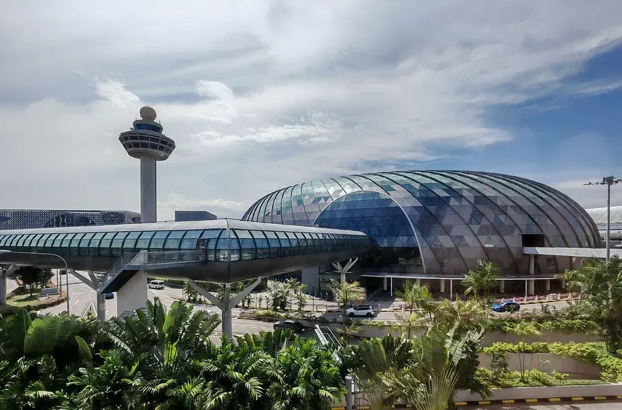 Changi Airport control tower and the Jewel
